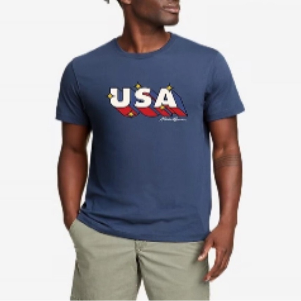 Eddie Bauer Short-sleeved USA 🇺🇸 Graphic Tee #1008